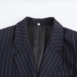 Bsay blazers para mulheres moda outono inverno solto listras finas manga longa ternos trespassado jaqueta chique feminino terno casaco