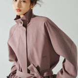 Trench coat de grandes dimensões feminino outono solto ajuste jaqueta cintura-empregando manga raglan outerwear casual casaco elegante roupa diária