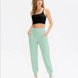 Calças Jogger Femininas Soltas de Secagem Rápida para Yoga com Bolso, Calças Casuais para Corrida e Treino Fitness