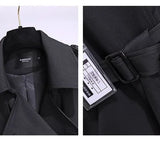 Sobretudo Feminino com Gola de Terno, Novo 2026, Primavera Outono, Jaqueta Longa Feminina, Cintura Ajustada, Estilo Elegante, Corta-vento Popular