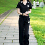 Conjunto de roupas esportivas casuais para verão feminino, calças largas, celebridade da moda na internet, moda nova, 2 peças