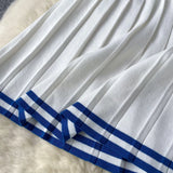 Conjuntos de Malha da Moda em 2 Peças para Mulheres, Roupas de Verão 2026, Top com Gola Polo e Saia Mini, Conjuntos Casuais de Vestido Tricotado