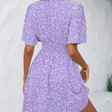 Casual férias solto vestidos curtos para as mulheres 2024 moda verão feminino floral impressão a linha vestido elegante vintage vestido feminino